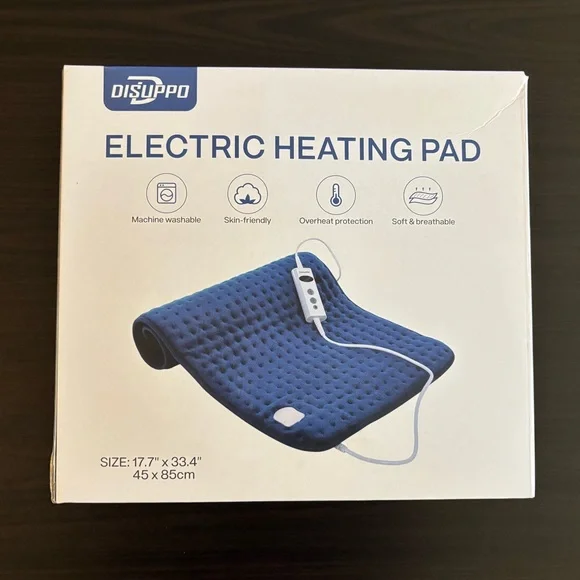 Disuppo Blue Electric Heating Pad 17.7” x 33.4” - Picture 1 of 7
